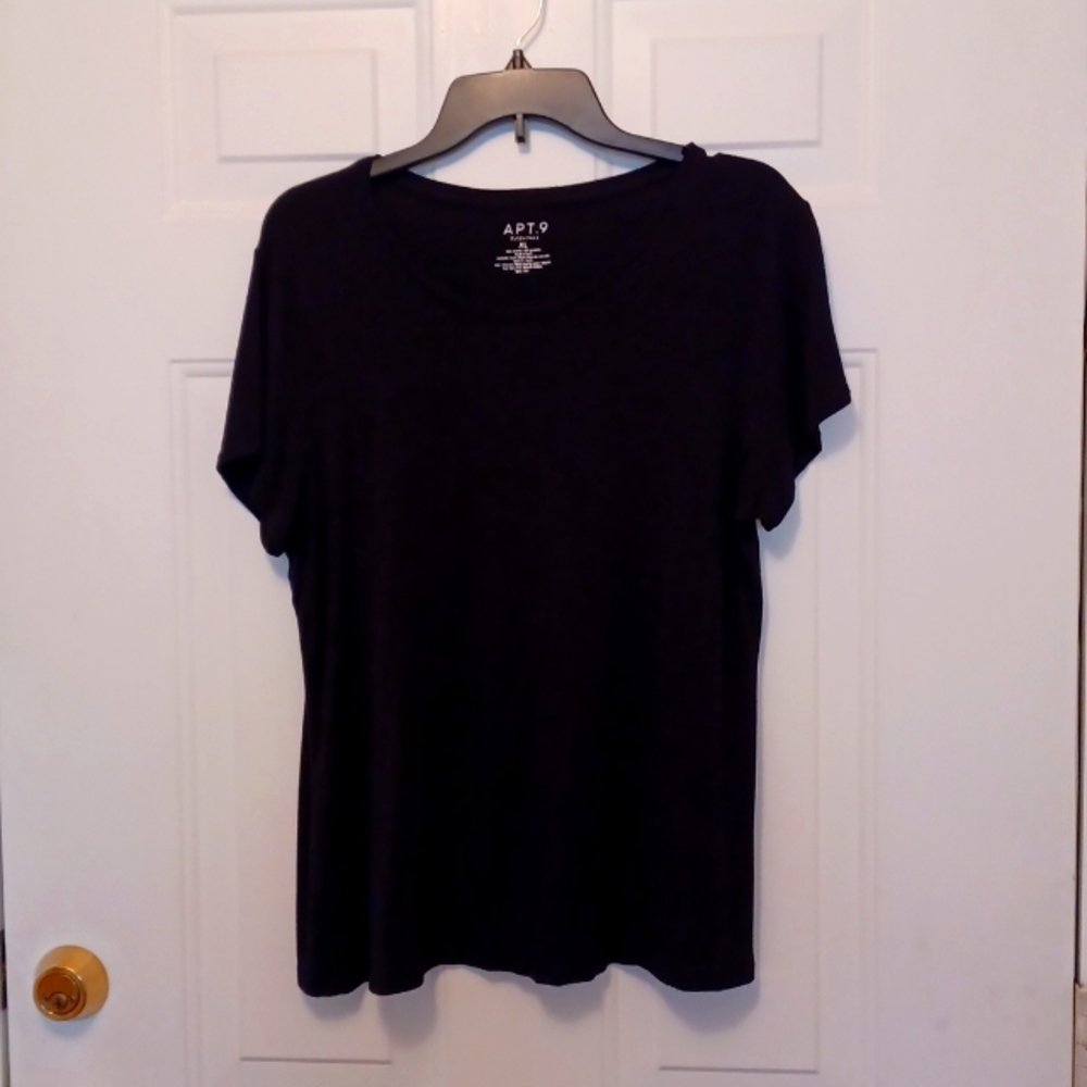 Apt. 9 S/S Crew Neck Top - Black